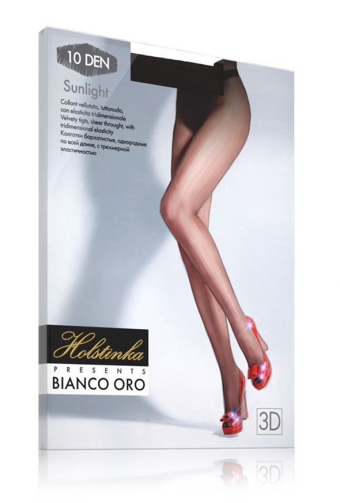 Holstinka Synlight 3d 10 Denier Thickness, Bianco Oro | Pantyhose Library