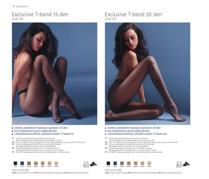 Gabriella Exclusive T-band 15den | Exclusive T-band 20den  Classic Collection | Pantyhose Library