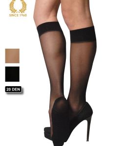 6 x knee high with comfort sole in microfiber-20 den black