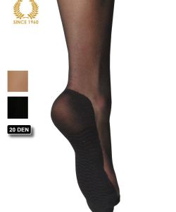 6 x knee high with comfort sole in microfiber-20 den heel