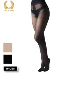 high heels tights with cushion - 10 den front black