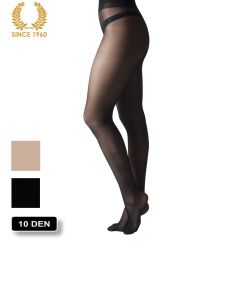 high heels tights with cushion - 10 den side black