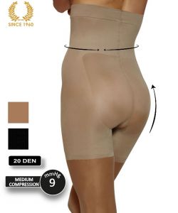 high waist shaping tights with leg support -20 den back
