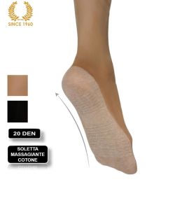 knee high socks - cotton comfort sole -20 den- 3 pairs sole