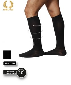 opaque support knee high socks factor 10 -100 den side men