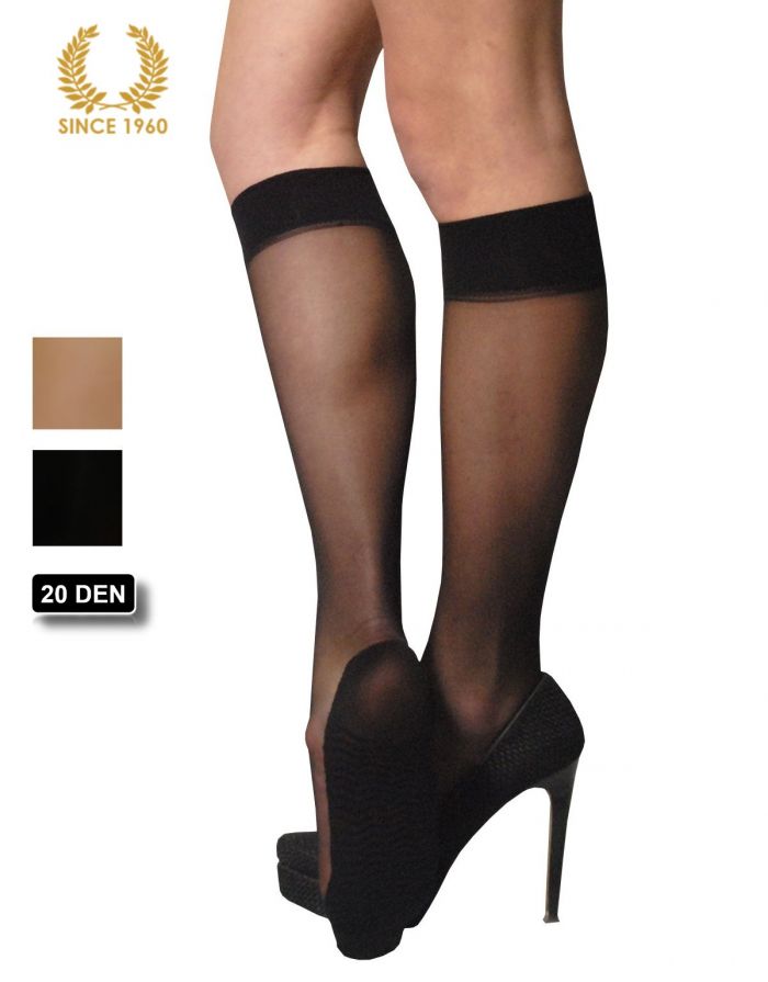 Calzitaly 6 X Knee High With Comfort Sole In Microfiber-20 Den Black  Support Hosiery | Pantyhose Library