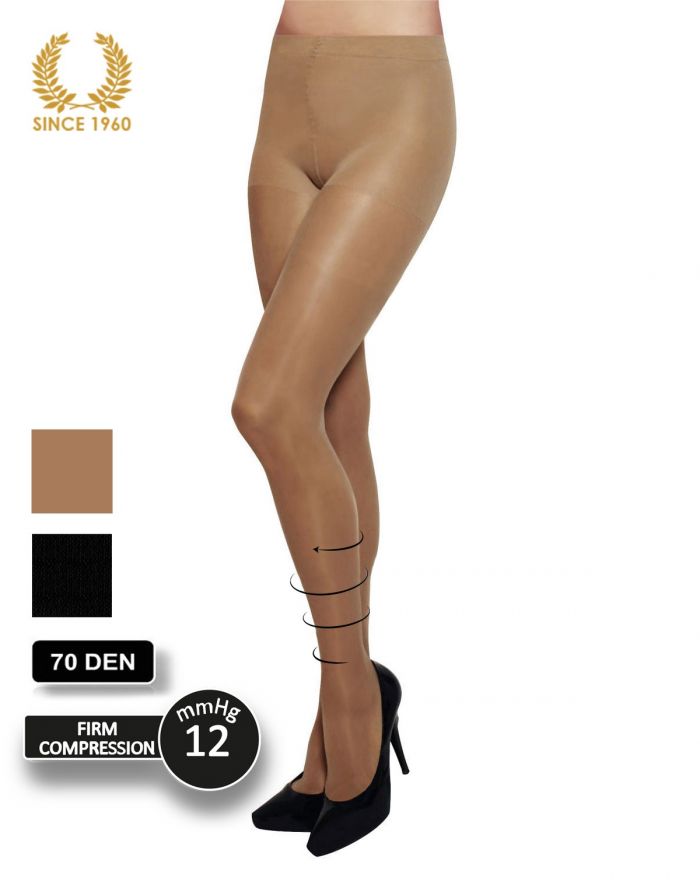 Calzitaly Firm Support Tights Factor 10 - 70 Den Front  Support Hosiery | Pantyhose Library