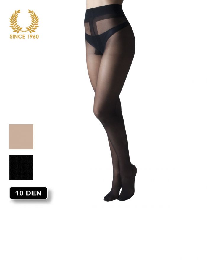 Calzitaly High Heels Tights With Cushion - 10 Den Front Black  Support Hosiery | Pantyhose Library