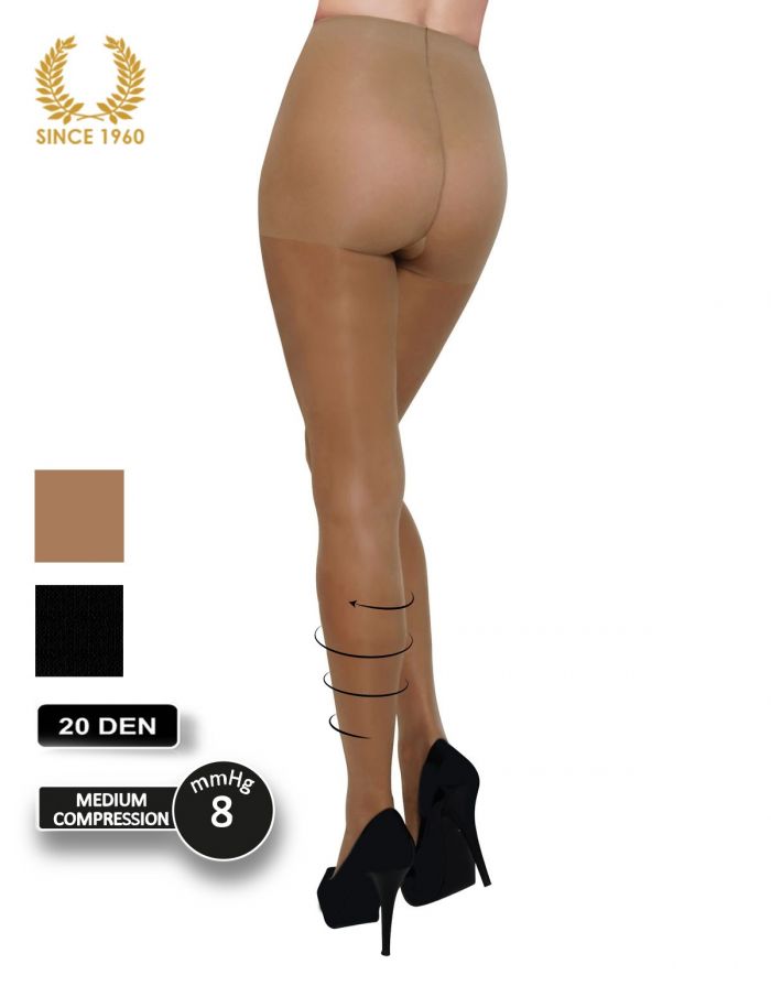 Calzitaly Medium Support Tights Factor 8 - 20 Den Back  Support Hosiery | Pantyhose Library