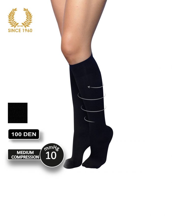 Calzitaly Opaque Support Knee High Socks Factor 10 -100 Den Women  Support Hosiery | Pantyhose Library