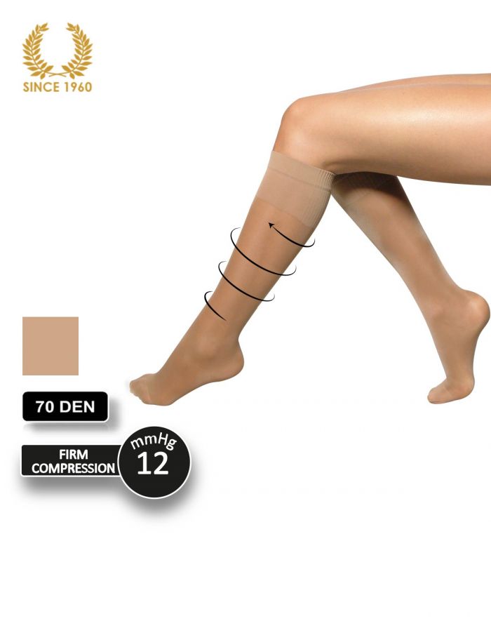 Calzitaly Support Knee High Socks Factor 10 -70 Den Side  Support Hosiery | Pantyhose Library