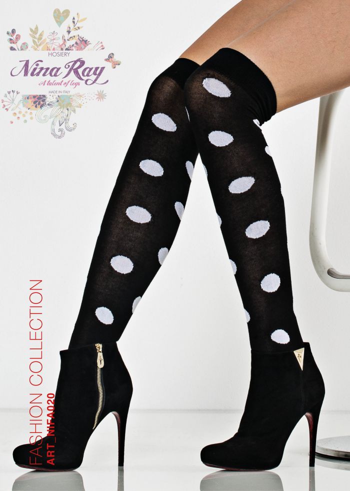 Nina Ray Nifa020  Cotton Dots Over Knee Highs  Fashion Collection | Pantyhose Library