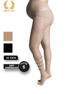 sheer maternity tights with leg support -20 den grey