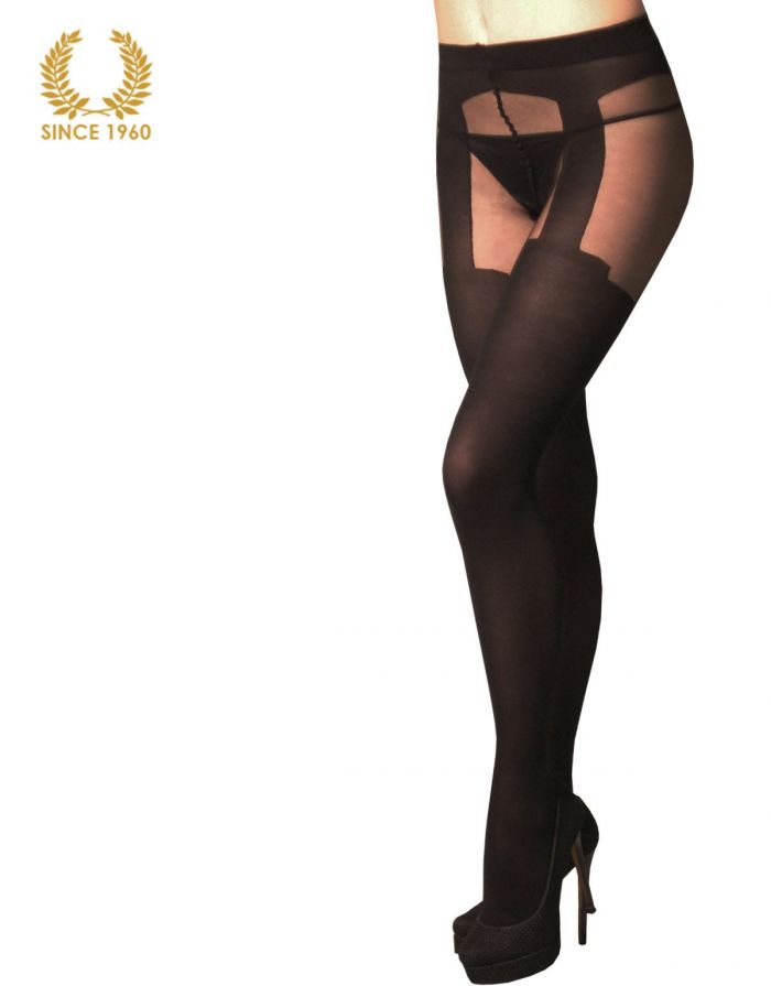 Calzitaly Mock Suspender Tights 20-40 Den Front  Fashion Tights 2017 | Pantyhose Library