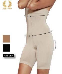 high waist slimming shorts -120 den front