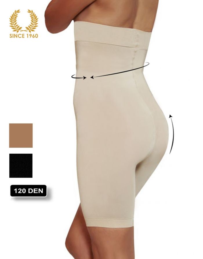 Calzitaly High Waist Slimming Shorts -120 Den Detail  Bridal Tights 2017 | Pantyhose Library