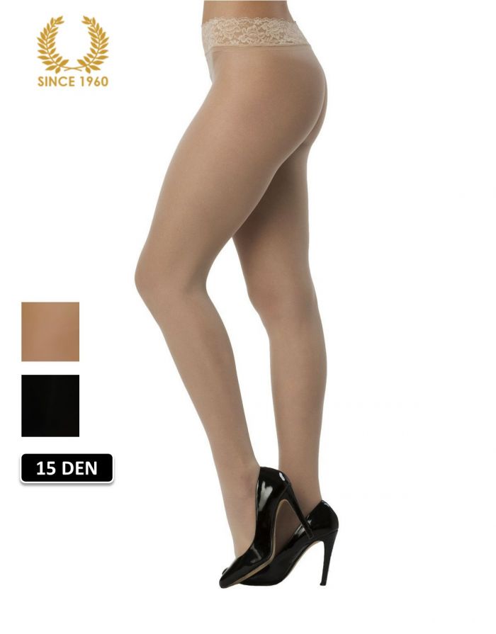 Calzitaly Seamless Tights With Lace Top -15 Den Natural  Bridal Tights 2017 | Pantyhose Library