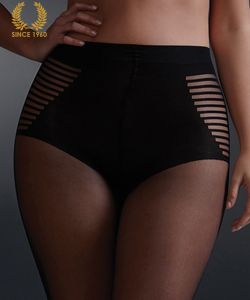 PLUS SIZE CURVY TIGHTS WITH STRIPED BRIEF 20 DEN detail