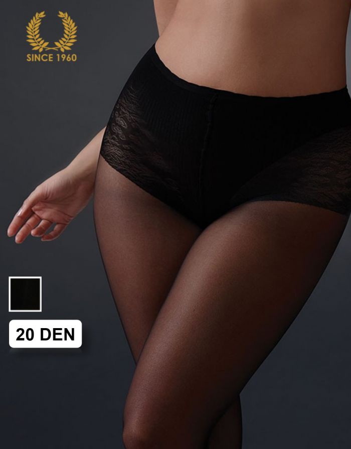 Calzitaly Plus Size Curvy Tights With Bikini Brief 20 Den Detail  Curvy Collection 2017 | Pantyhose Library