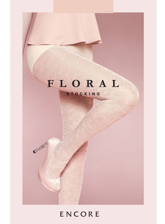 Encore Floral Stocking  Hosiery 2017 | Pantyhose Library
