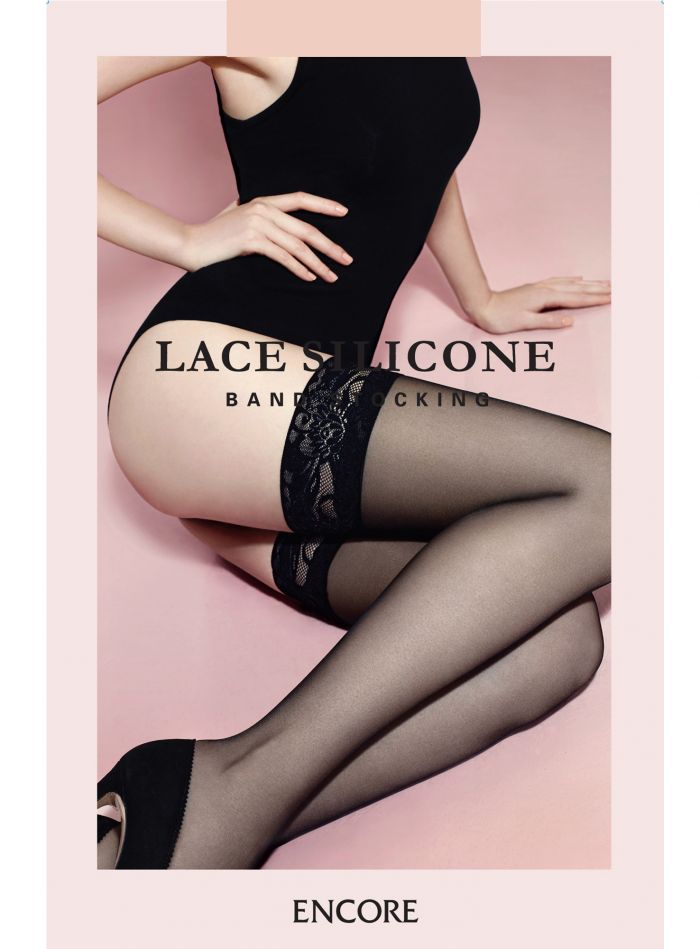 Encore Lace Silicone Band Stocking  Hosiery 2017 | Pantyhose Library