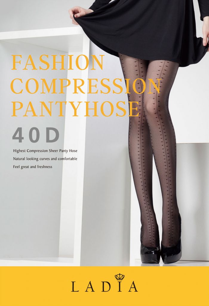 Ladia Ladia Fashion Elastic Pantyhose 40d  Hosiery Catalog | Pantyhose Library