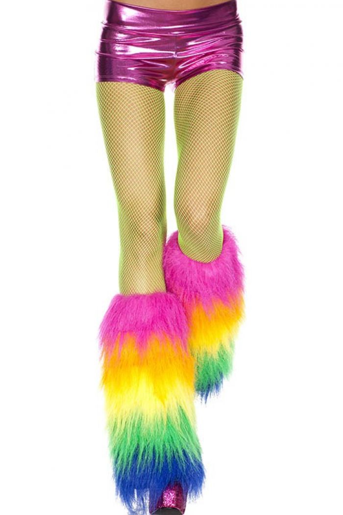 Music Legs Rainbow-furry-leg-warmers  Knee Highs 2018 | Pantyhose Library