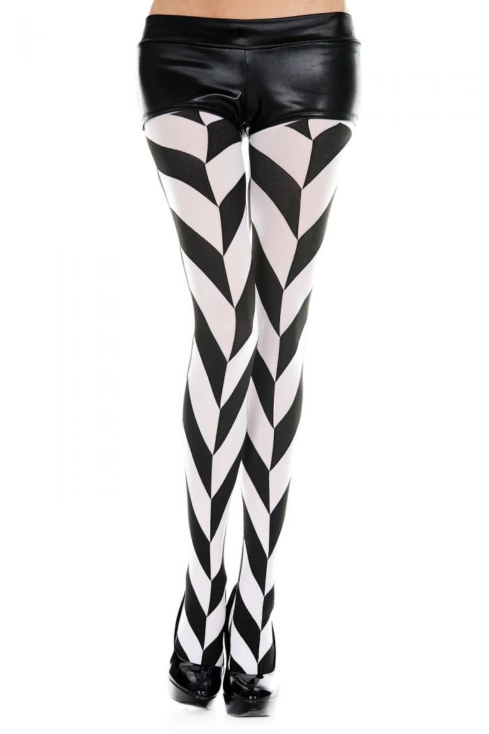 Music Legs Black-and-white-diagonal-striped-tights  Pantyhose Collection 2018 | Pantyhose Library