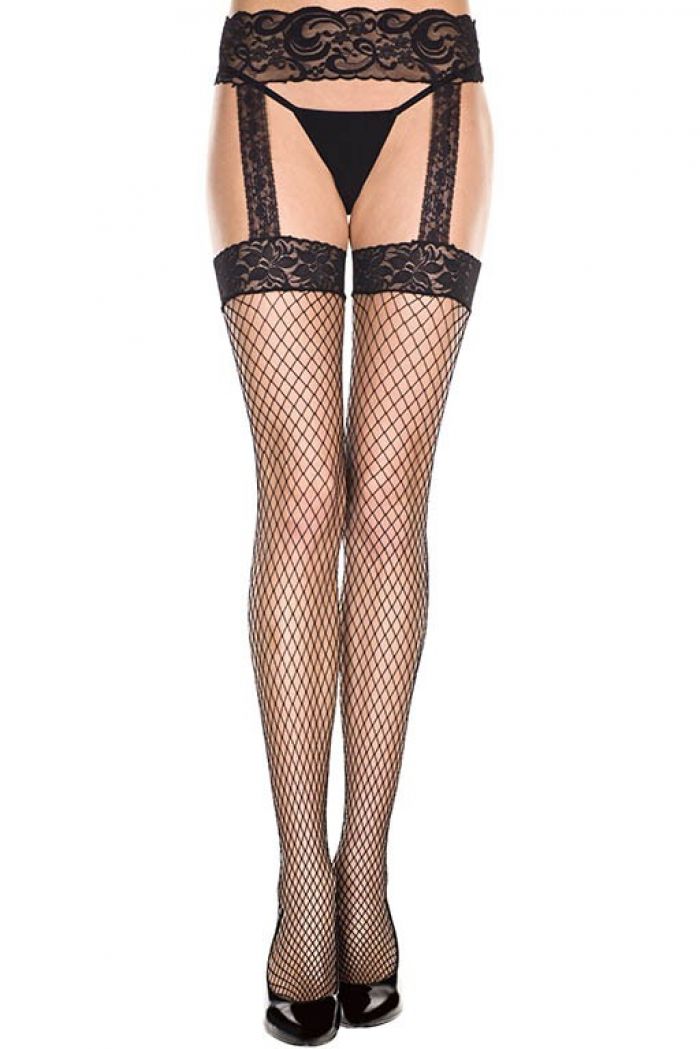 Music Legs Lace-top-mini-diamond-net-spandex-garterbelt-stockings.  Suspender Pantyhose 2018 | Pantyhose Library