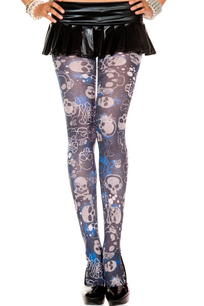 Music Legs Gothic-graphic-opaque-pantyhose  Halloween 2018 | Pantyhose Library