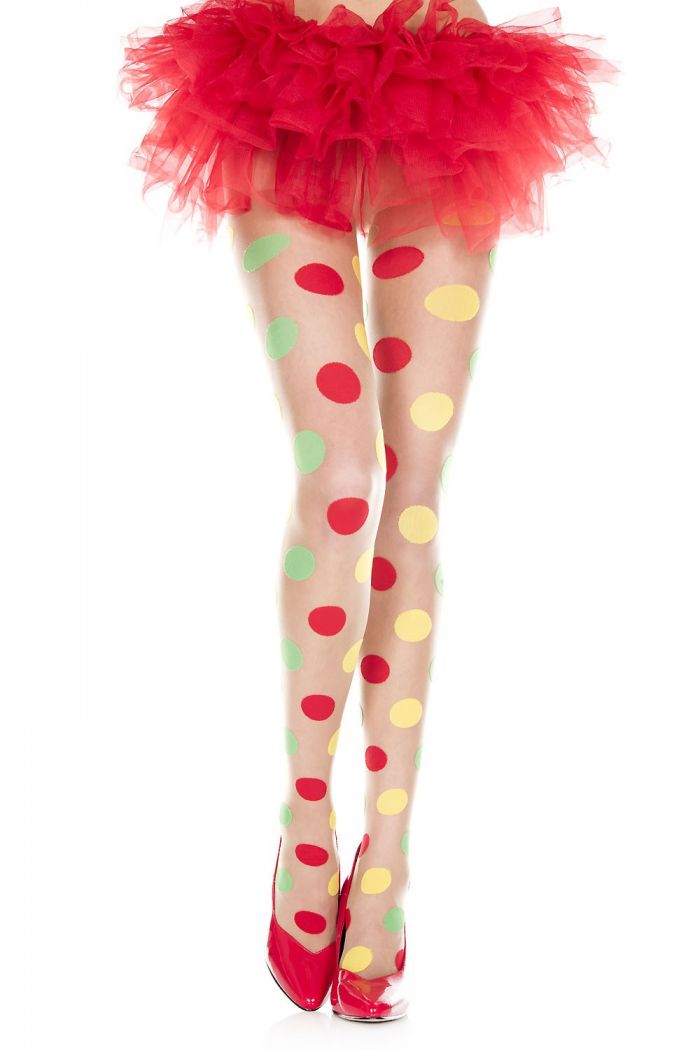 Music Legs Multi-color-polka-dot-spandex-pantyhose  Halloween 2018 | Pantyhose Library