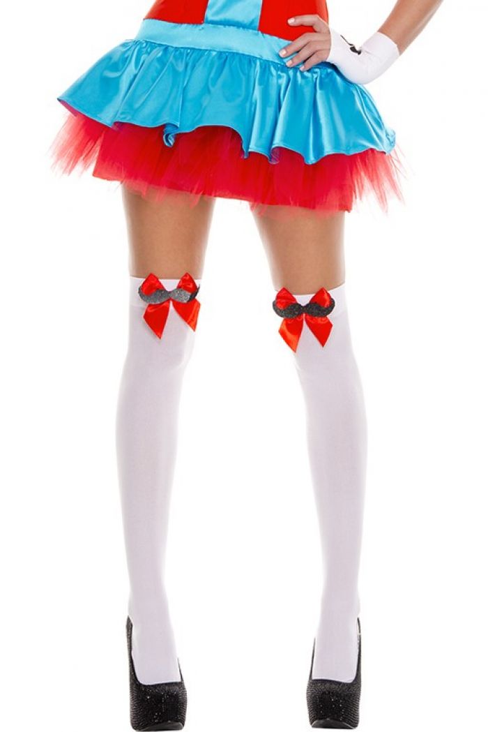 Music Legs Mustache-and-bow-thigh-hi  Halloween 2018 | Pantyhose Library