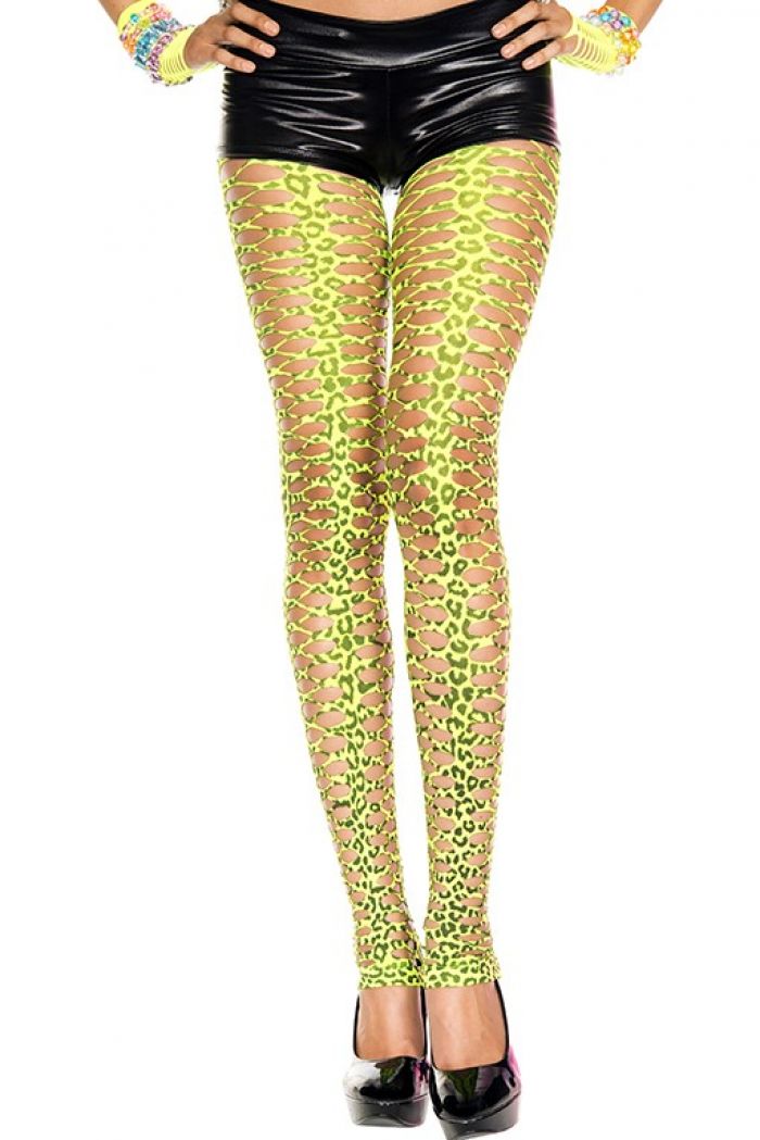 Music Legs Pothole-leopard-print-footless-tights  Footles Panyhose 2018 | Pantyhose Library