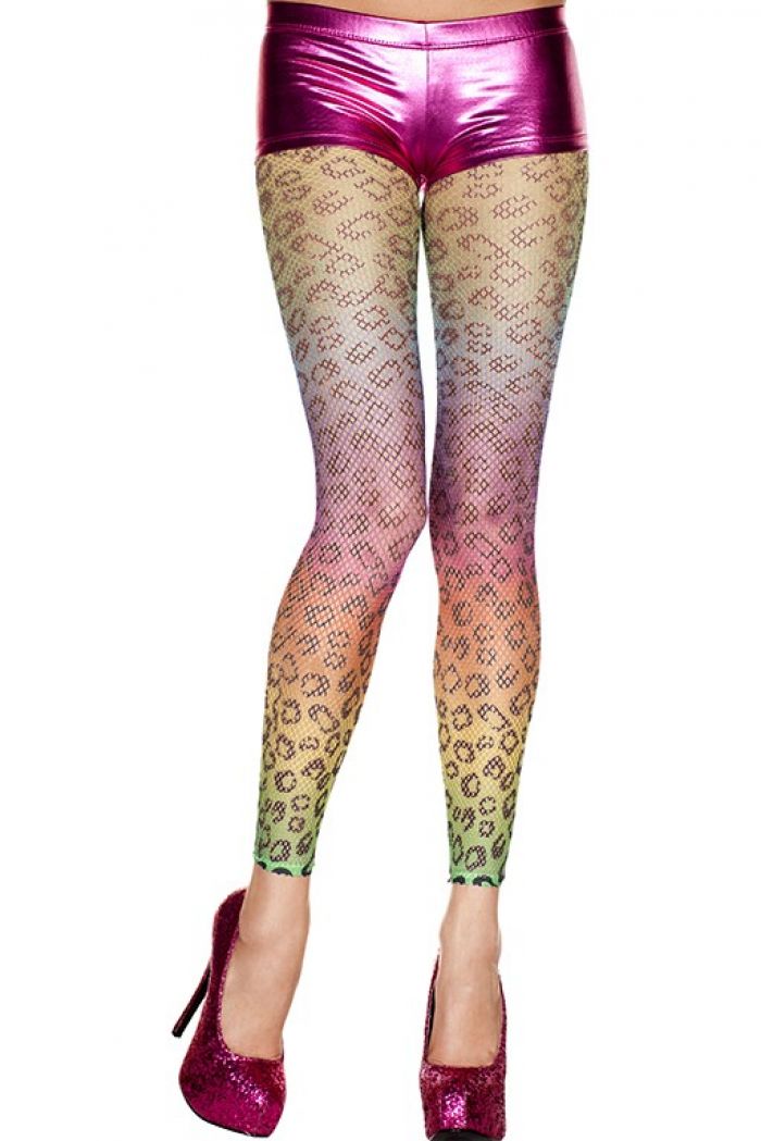 Music Legs Rainbow-leopard-print-fishnet-leggings  Footles Panyhose 2018 | Pantyhose Library
