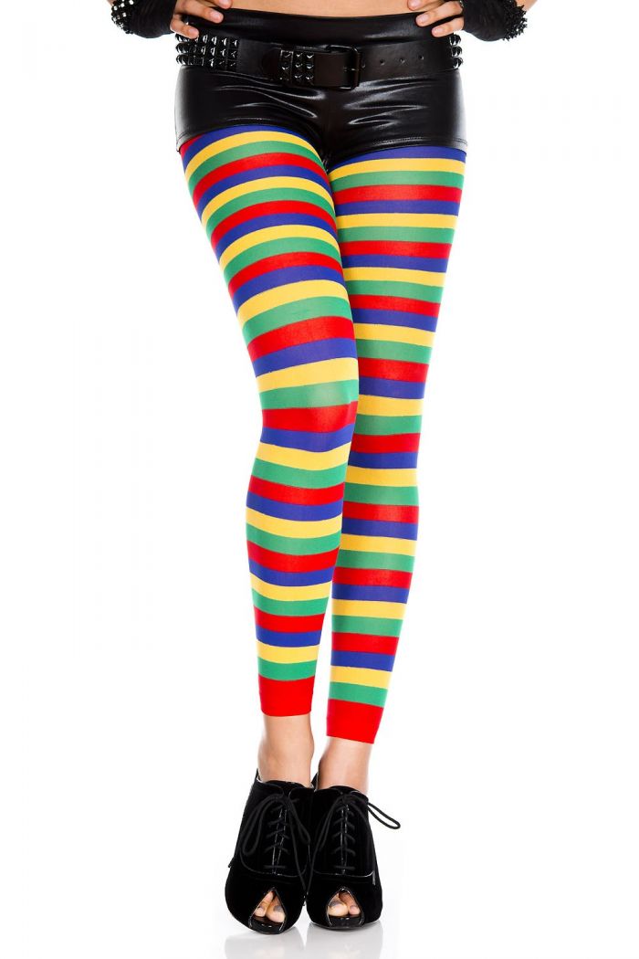 Music Legs Rainbow-striped-leggings  Footles Panyhose 2018 | Pantyhose Library