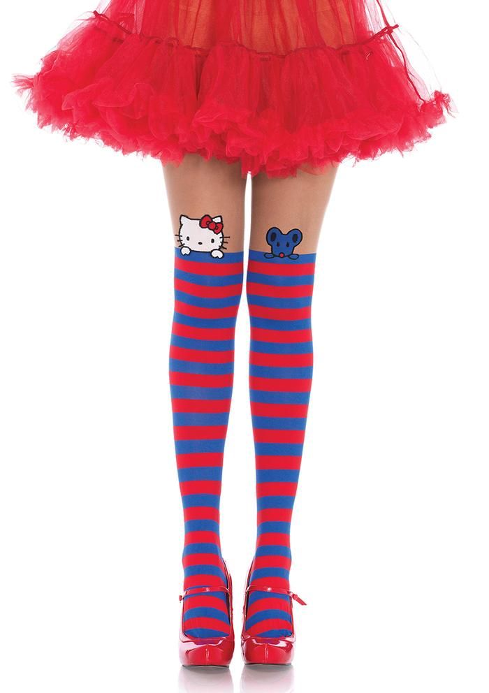 Leg Avenue Hello-kitty-and-joey-striped-pantyhose  Tights Catalog 2018 | Pantyhose Library