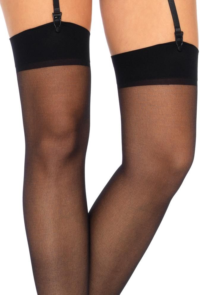 Leg Avenue Plus-size-sheer-stockings-view8  Curvy Legs 2018 | Pantyhose Library