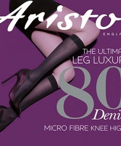 Aristoc 80 Denier Microfibre Opaque Knee Highs Black