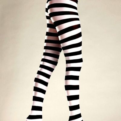 sexy BE WICKED! horizontal STRIPES wide OPAQUE striped TIGHTS pantyhose NYLONS