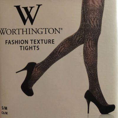 Worthington Black Animal Print Fashion Texture Tights Size S/M NWT UNOPENED!