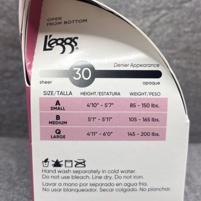 Leggs Silken Mist Semi Opaque Leg Control Top Jet Black Size A 4 Pack