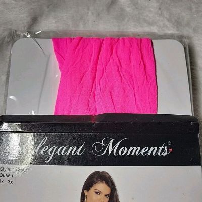 Elegant Moments Sheer Neon Pink Thigh Hi Stockings Style 1725Q Queen 1x-3x