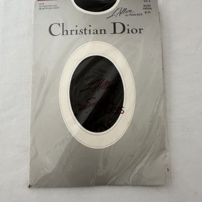 Christian Dior L ‘Allure Ultrasheer Leg Reinforced Pantyhose Size 3 Black Orchid