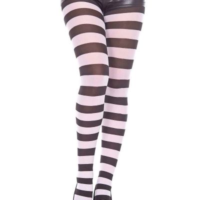 Womens Striped Nylon Tights Wide Striped Costume Accessory One Size