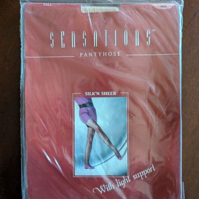 Sensations Silk'n Sheer Light Support Pantyhose In Sealed Package Nude Tall