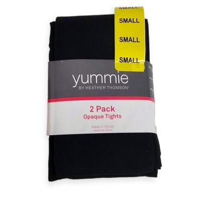 NWT YUMMIE 2 PACK Opaque tights SIZE SMALL BLACK