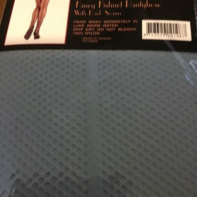 HIBALY Fancy  Fishnet  Pantyhose With Back Seams. One Size . 4  White Available