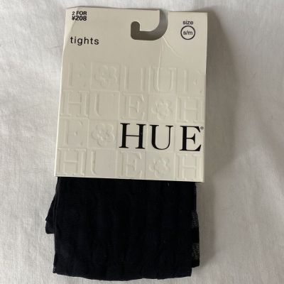 Hue Sheer Dot Tights w/ Control Top ~ Size S/M ~ Color Black
