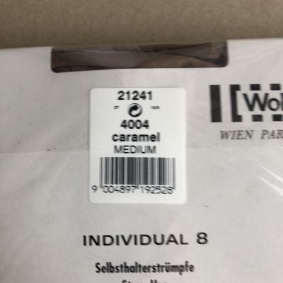Wolford Individual 8 Stay Up Stocking Medium Brown Caramel color New in package