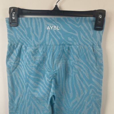 AYBL Light Blue Tiger Stripe Workout Activewear Leggings Size Large